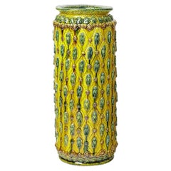Yellow and green glazed ceramic vase by Sophy Mckeith, 2026.