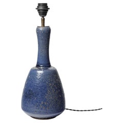 Blue glazed ceramic table lamp, circa 1960-1970.
