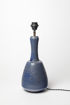 Blue glazed ceramic table lamp, circa 1960-1970.