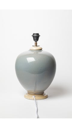 Grey glazed ceramic table lamp by Raoul Lachenal, circa 1940-1950.