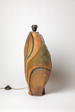 Lampe de table en céramique émaillée, signée Jacques Laroussinie, vers 1970-1980.