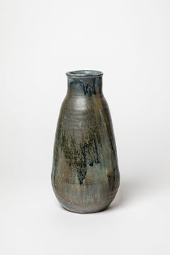 Glazed stoneware vase by Jean Gaubier, circa 1920-1939.