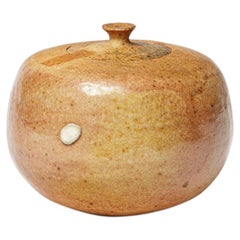 Glazed stoneware covered pot by Yolande Cazenove, 1982.