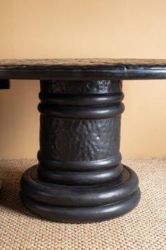 Black glazed stoneware table entitled «Obsidienne» by Clémentine Dupré, 2026.
