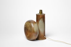 Glazed stoneware table lamp by Martine Rouillard, circa 1980-1990.