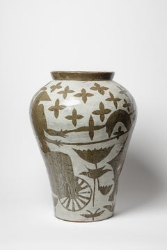 Vase en grès émaillé d'Adélaïde Renault, 2026.