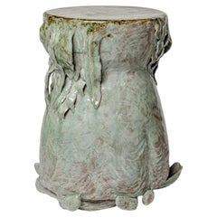 Tabouret ou table en grès émaillé « Foliage » de Magali Wagner, 2026.