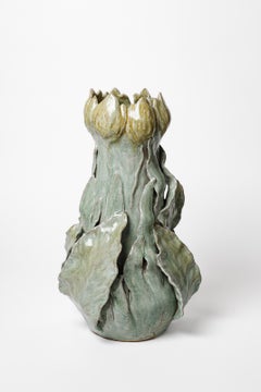 Foliage glazed stoneware vase by Magali Wagner, 2026.