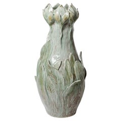 Foliage glazed stoneware vase by Magali Wagner, 2026.
