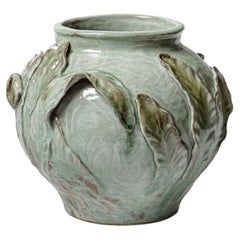 Foliage glazed stoneware vase by Magali Wagner, 2026.