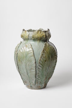 Foliage glazed stoneware vase by Magali Wagner, 2026.