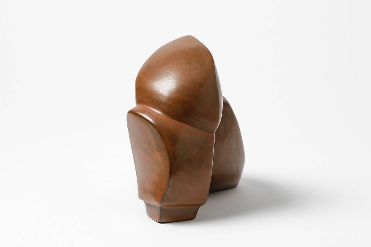 20th Century Geometrical Ceramic Sculpture by Michel Lanos, circa 1970-1980