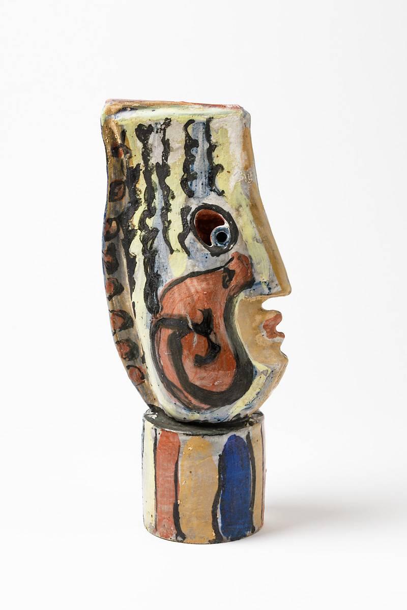Beaux Arts Ceramic Sculpture by Michel Lanos, circa 1980-1990