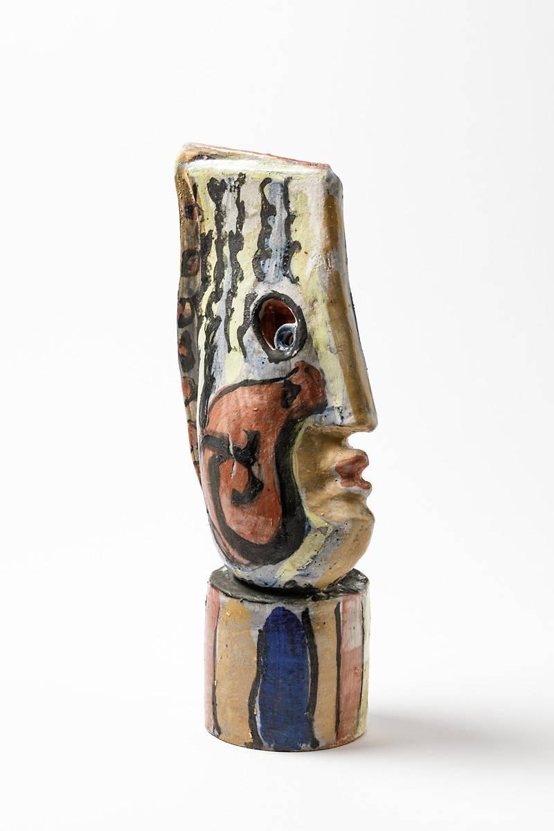 French Ceramic Sculpture by Michel Lanos, circa 1980-1990
