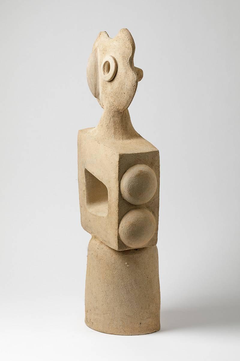 Beaux Arts Big Ceramic Sculpture by Michel Lanos, circa 1980-1990