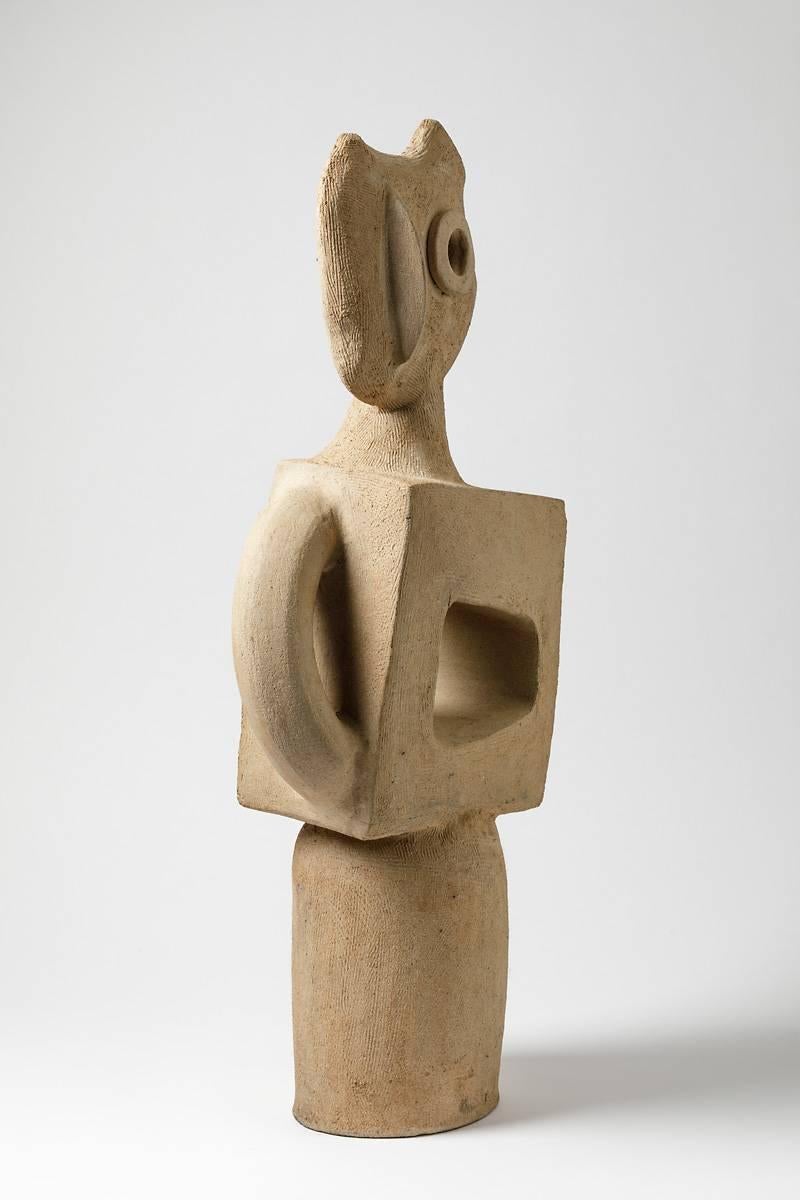 Big Ceramic Sculpture by Michel Lanos, circa 1980-1990 In Excellent Condition In Saint-Ouen, FR