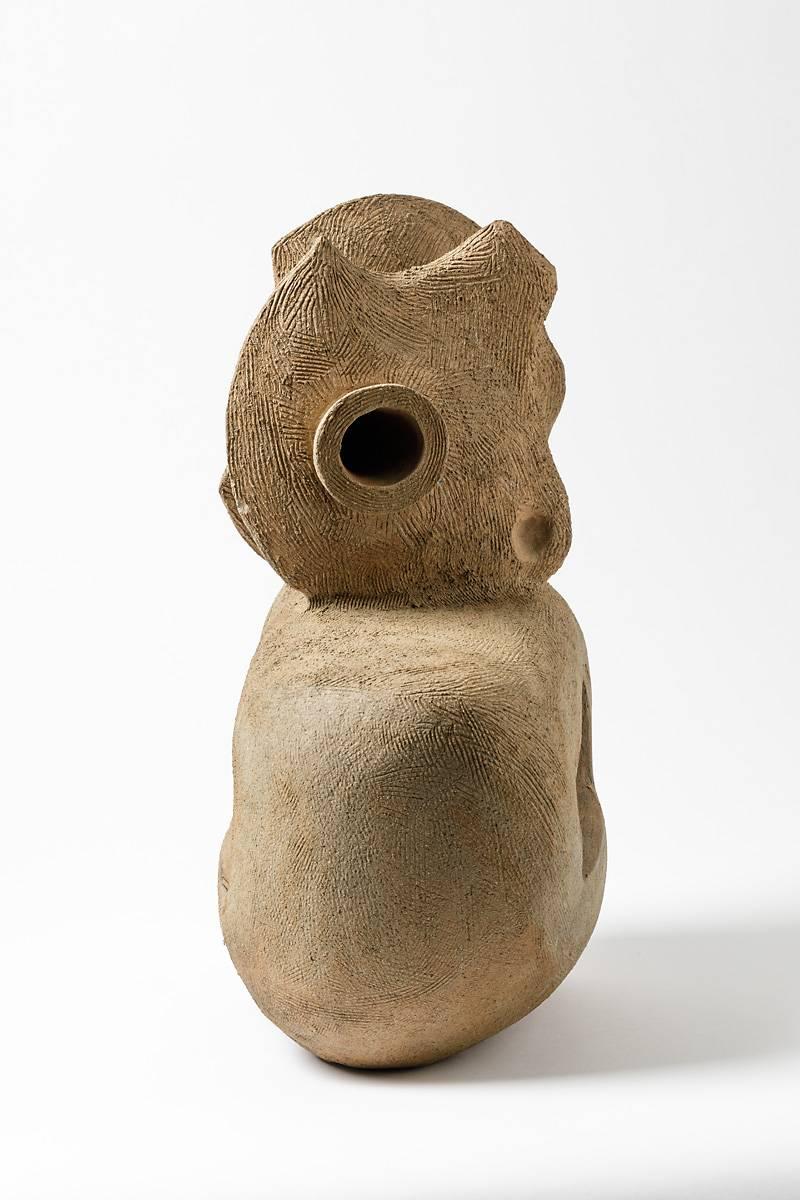 French Zoomorphic Ceramic Sculpture by Michel Lanos, circa 1980-1990