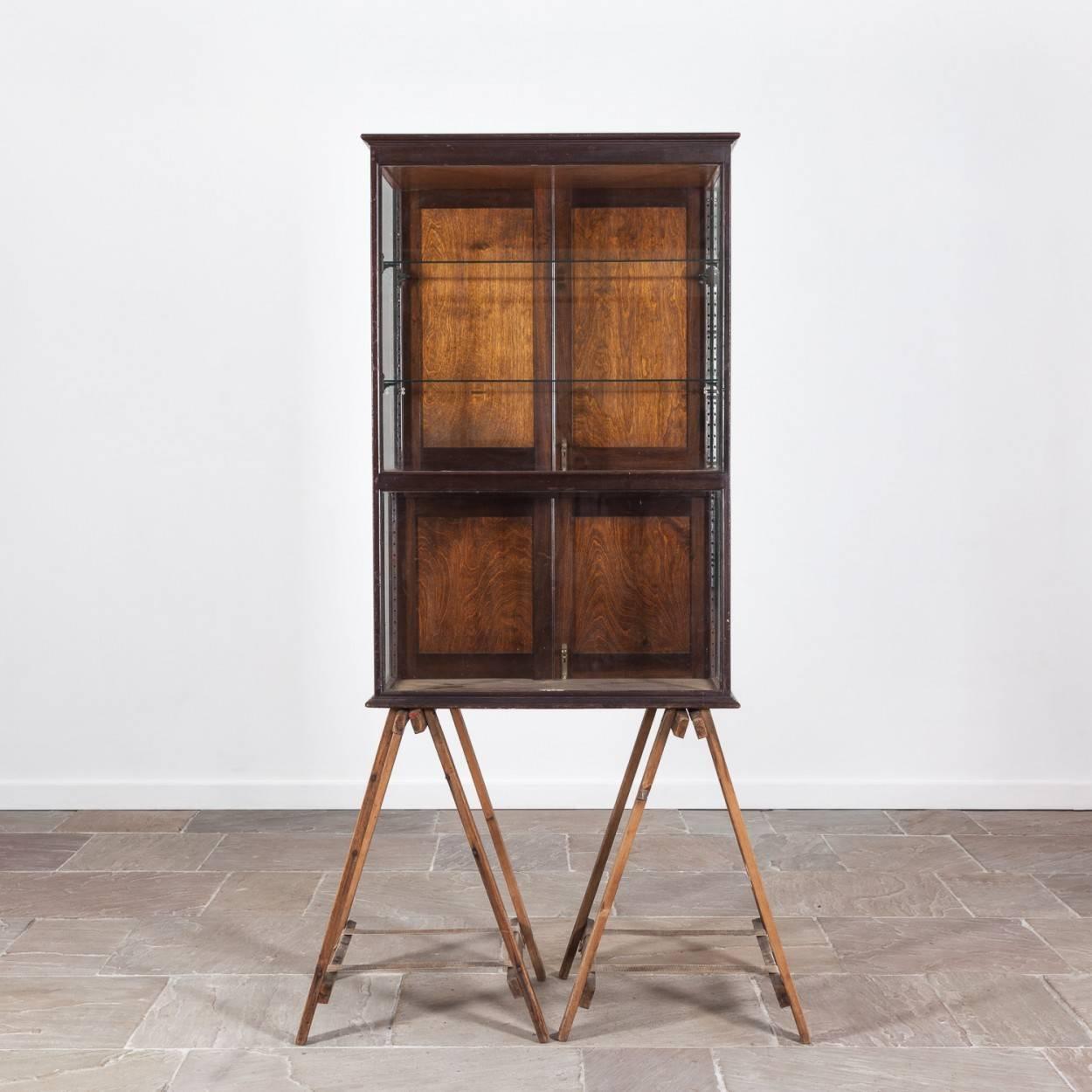 English Early 20th Century Shop Glass Display Cabinet