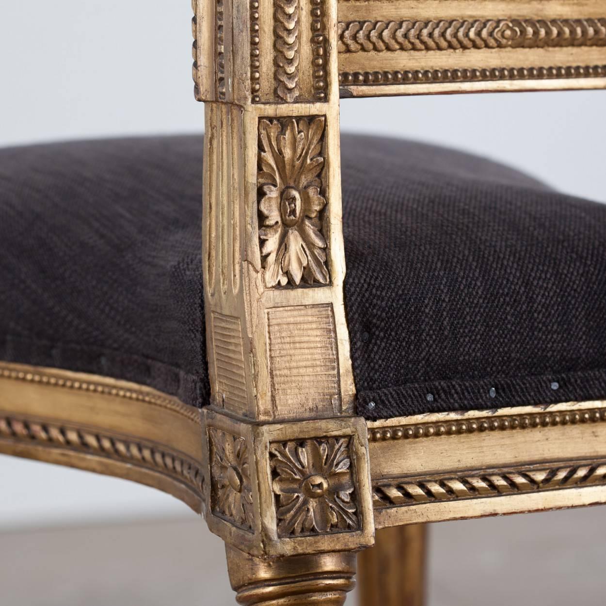 Giltwood Late 19th Century Voyeuse Chair