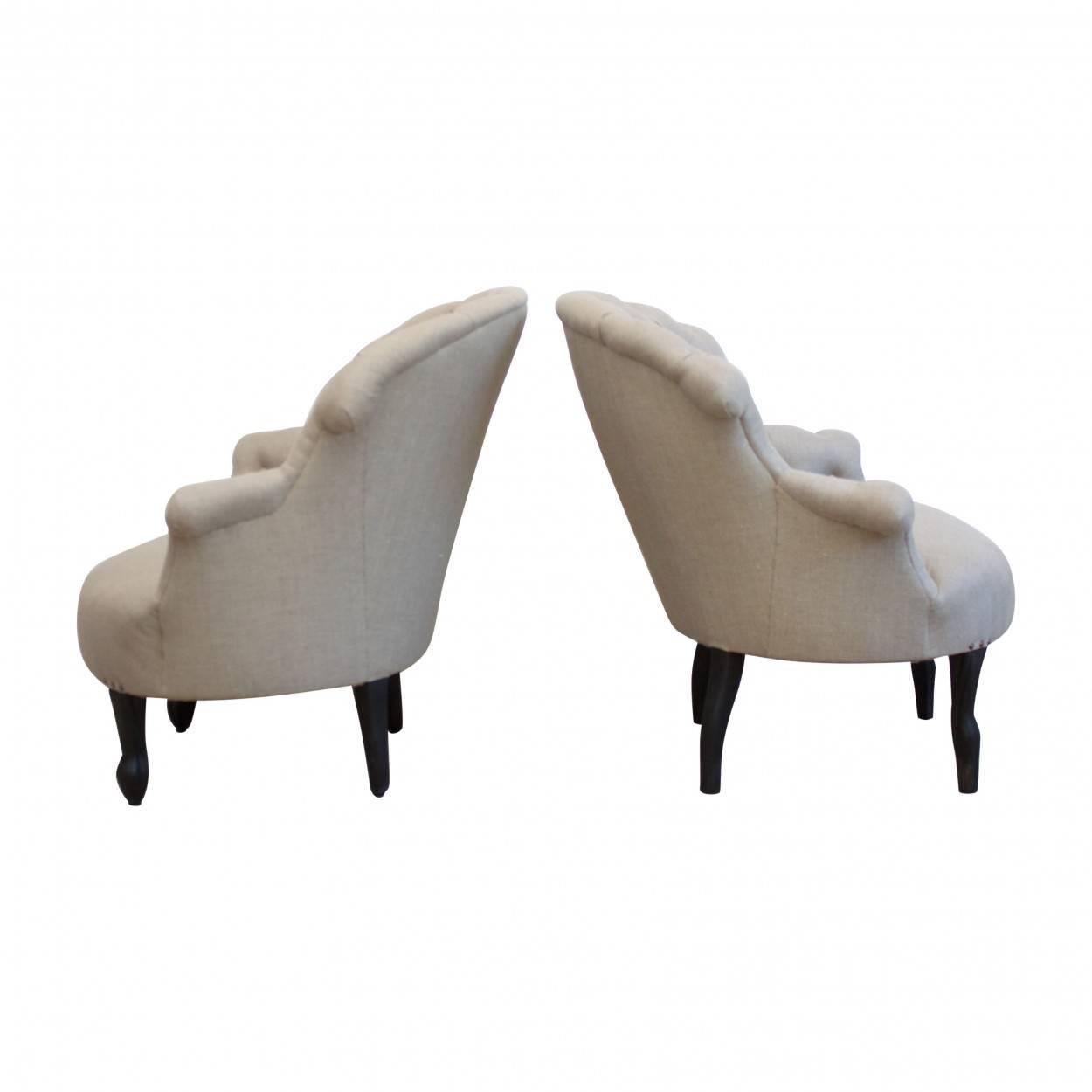 20th Century Near Matching Pair of French Armchairs