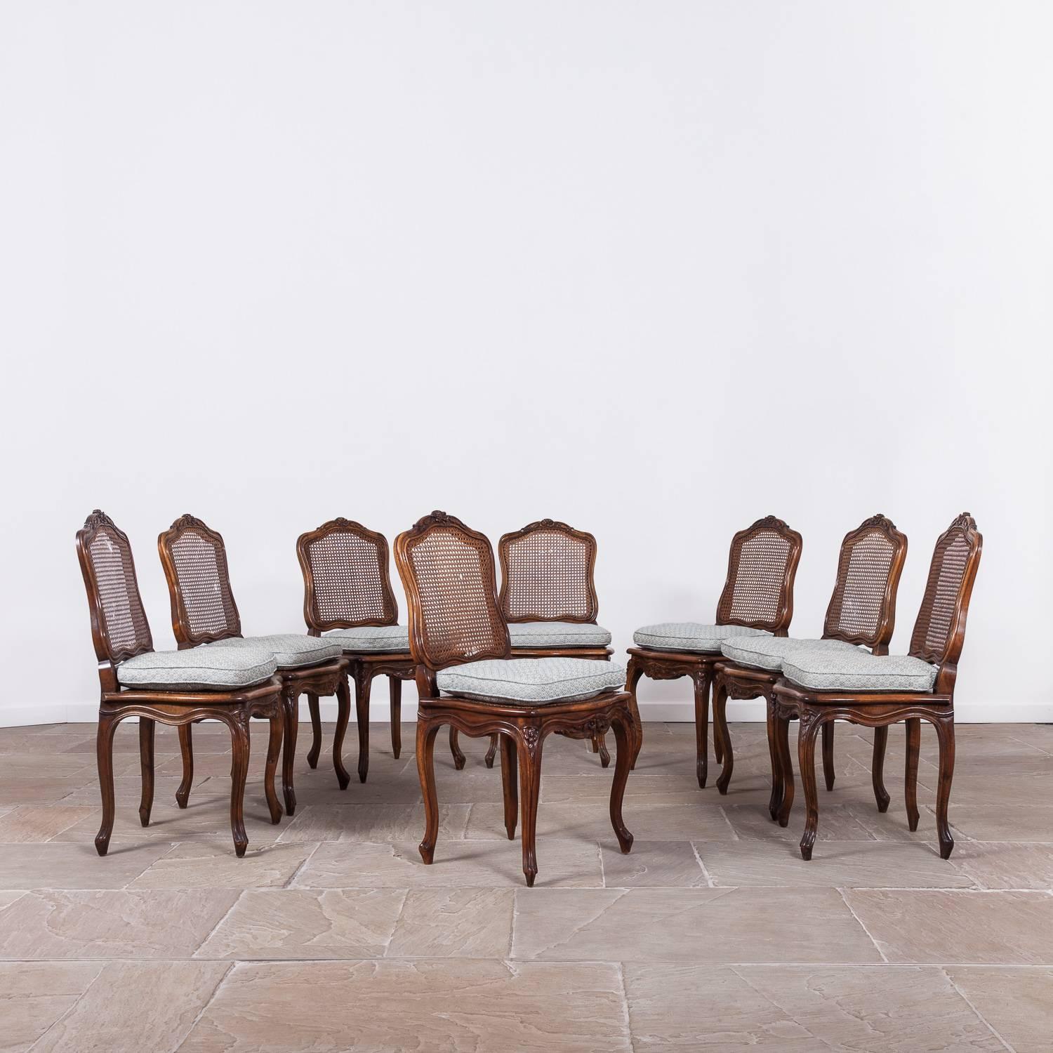 Set of Eight Early 20th Century French Fruitwood Chairs 2