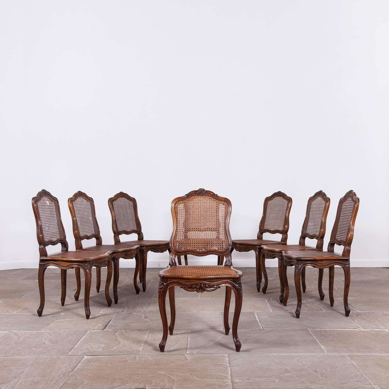Set of Eight Early 20th Century French Fruitwood Chairs In Good Condition In York, GB