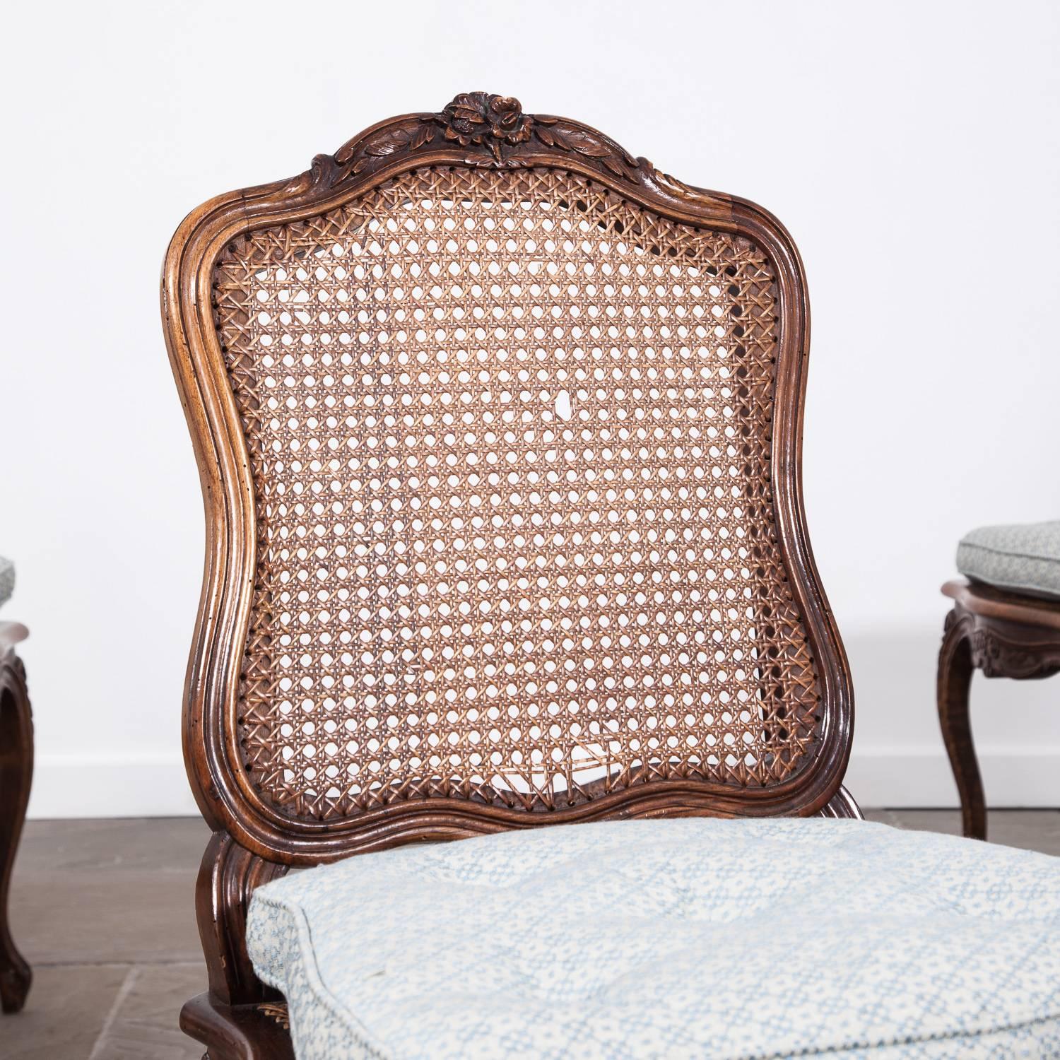 Set of Eight Early 20th Century French Fruitwood Chairs 3