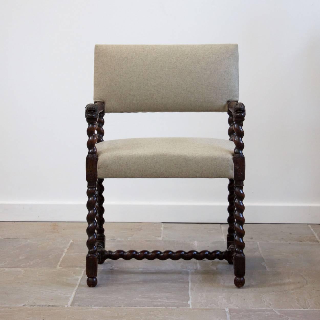 European 17th Century Walnut Flemish Armchair