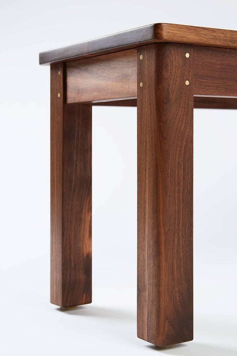 Small "Lore" Bench, Solid-Wood, Black Walnut, Modern 