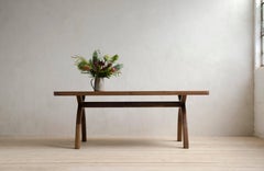 "Inyo" Dining Table, Southwest-Style Arched Base, Solid Wood Dining Table