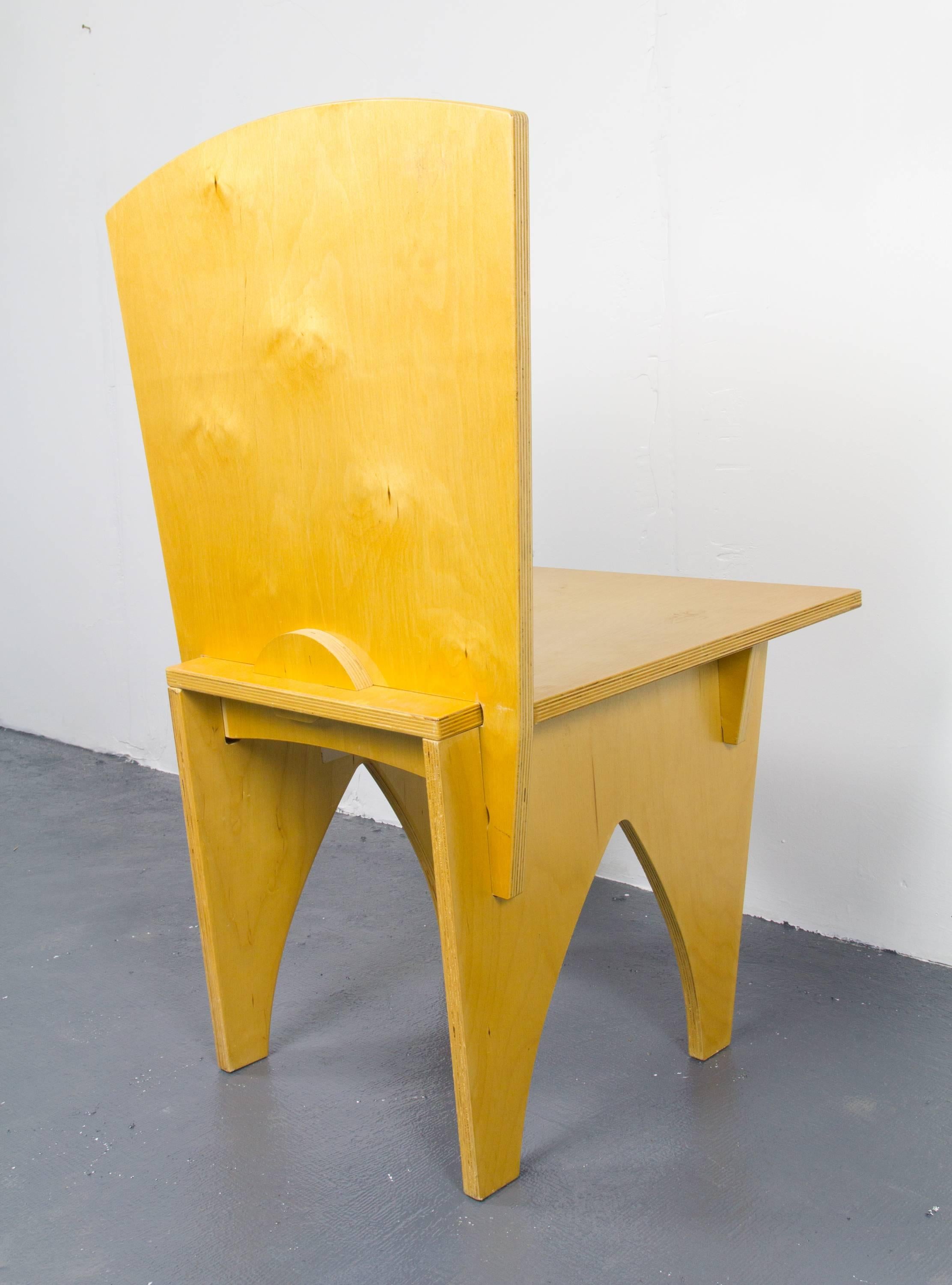 Post-Modern Interlocked Plywood Chair For Sale