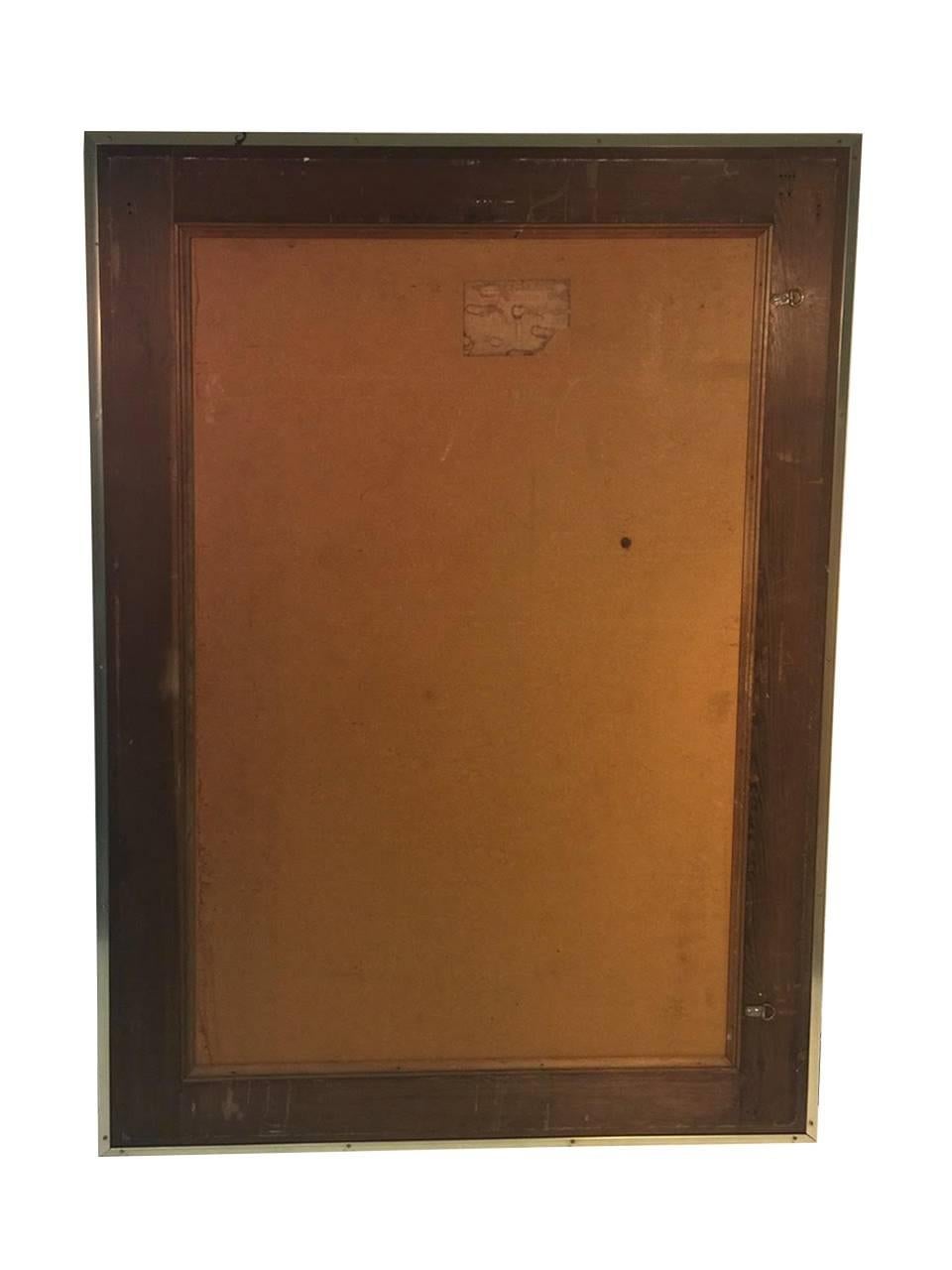 American Large Scale Modern Gold Dot Decorated Mirror For Sale