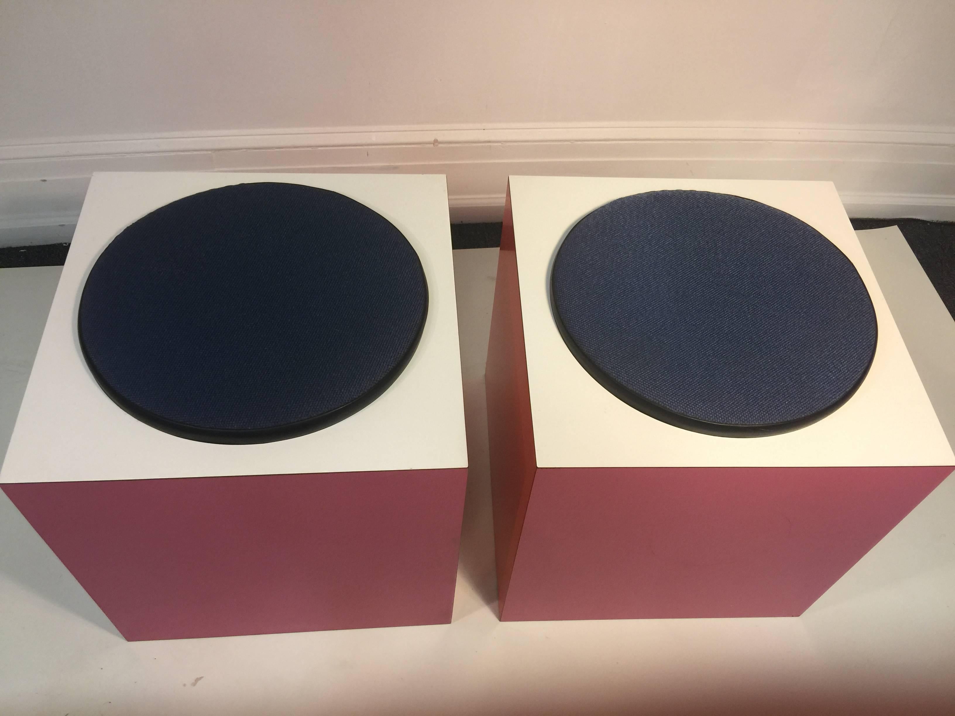 American Mod Verner Panton Style Cube Side Tables/Stools For Sale