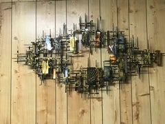 Brutalist Multi-Metal Wall Sculpture by R. H. Berger