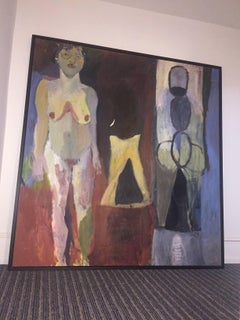 Large Modern Abstract Painting Of Nude Figures