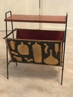 Italian Magazine Rack Brass Accents