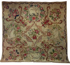 Hooked Rug Room Size with King Charles Spaniels Playing Circa 1860