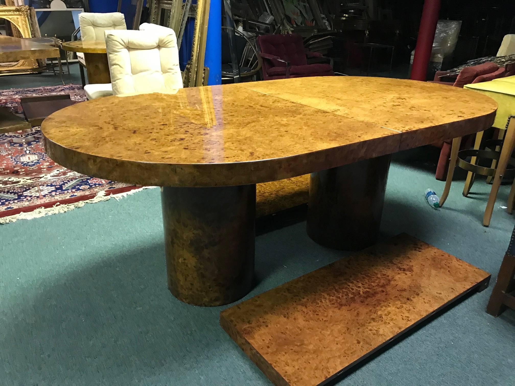 Burl Wood Milo Baughman Attr. Oval Dinning Table In Excellent Condition In Allentown, PA