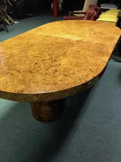 Burl Wood Milo Baughman Attr. Oval Dinning Table