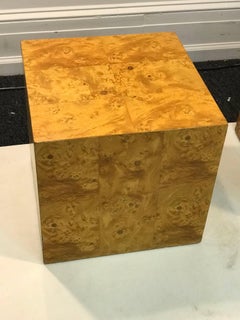 Pair of Burled Wood End Tables in the Style of Milo Baughman