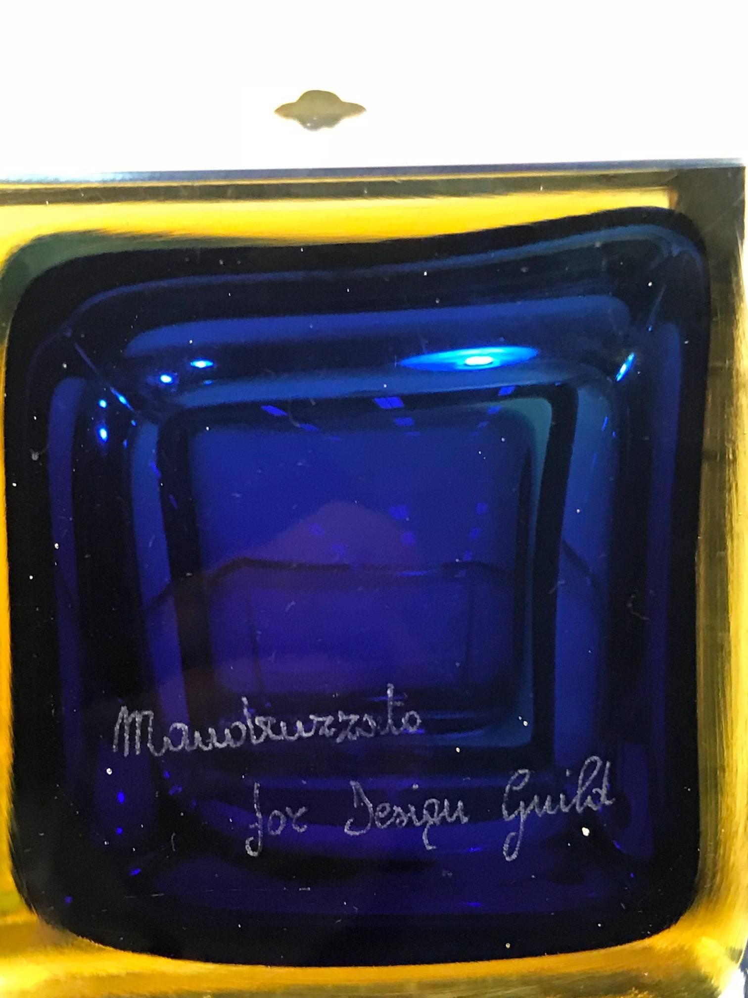 Cast Mandruzzato Designed Jewelry Box Murano Glass For Sale