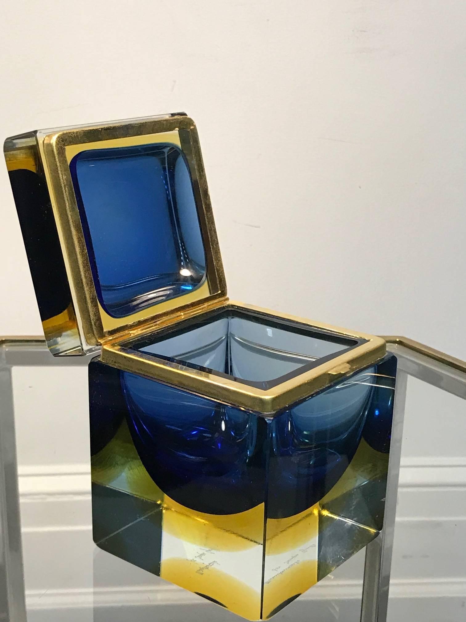 Italian Mandruzzato Designed Jewelry Box Murano Glass For Sale