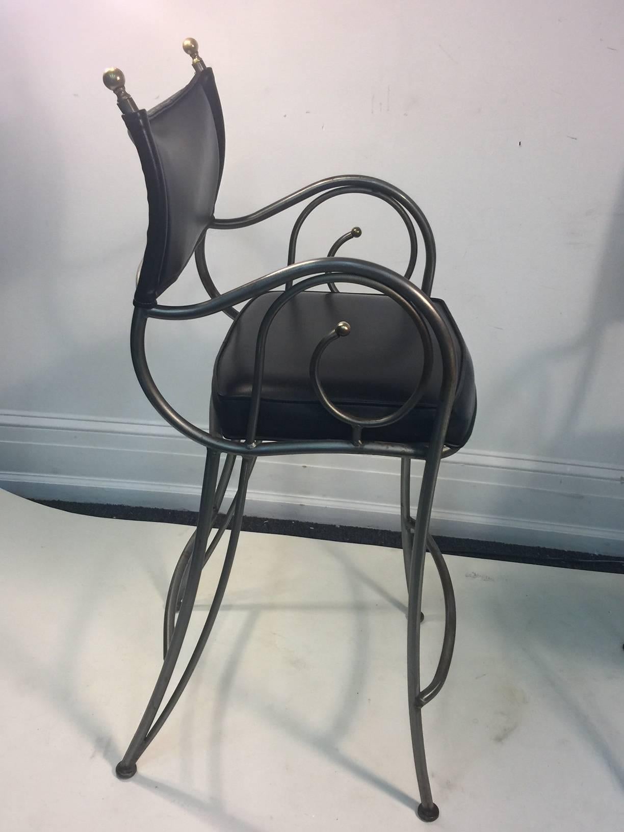 brushed steel bar stool