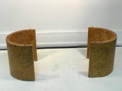 Burled Elm Wood Coffee Table Oval
