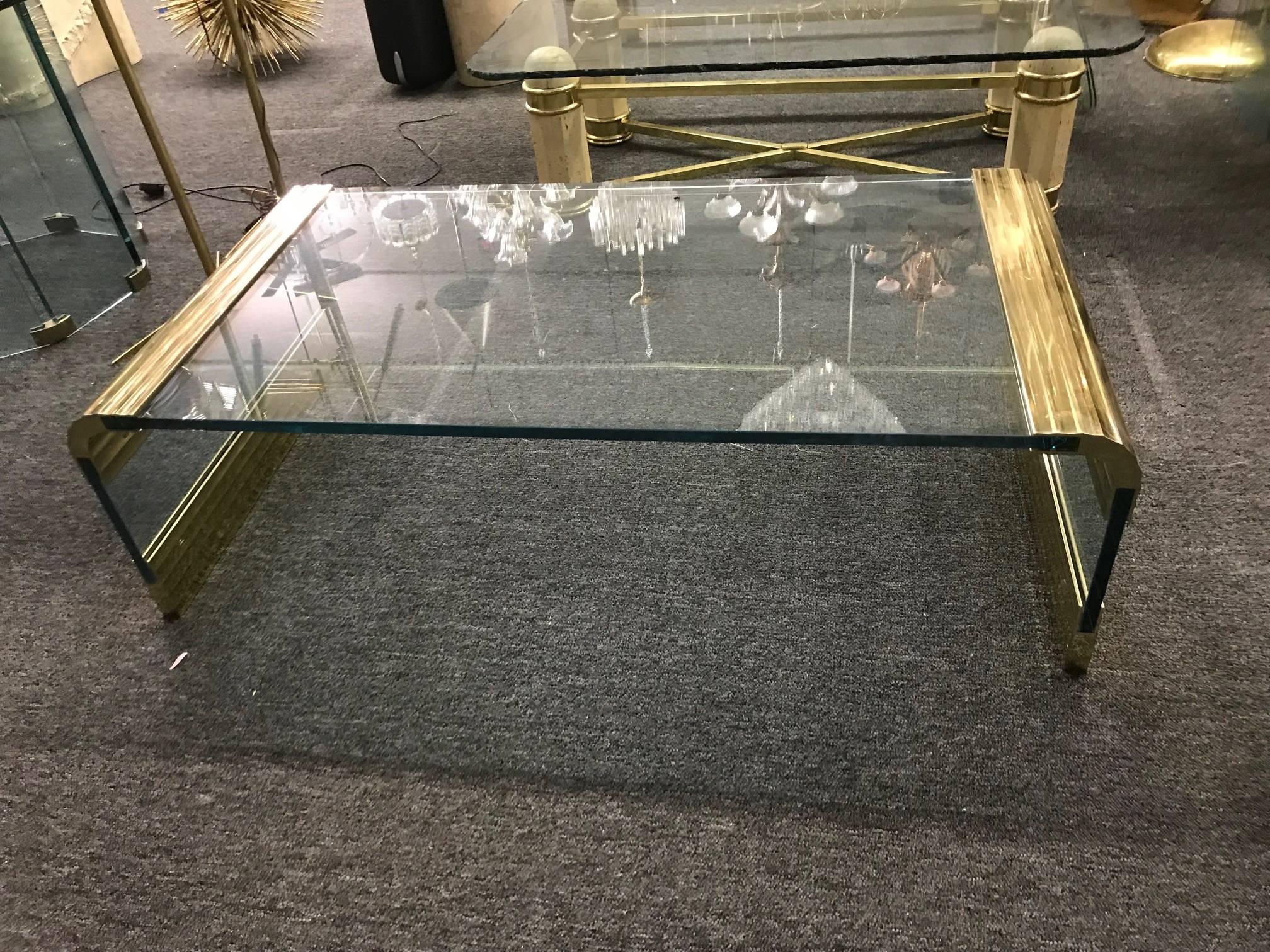 Modern Coffee Table by Pace Collection Waterfall Design For Sale