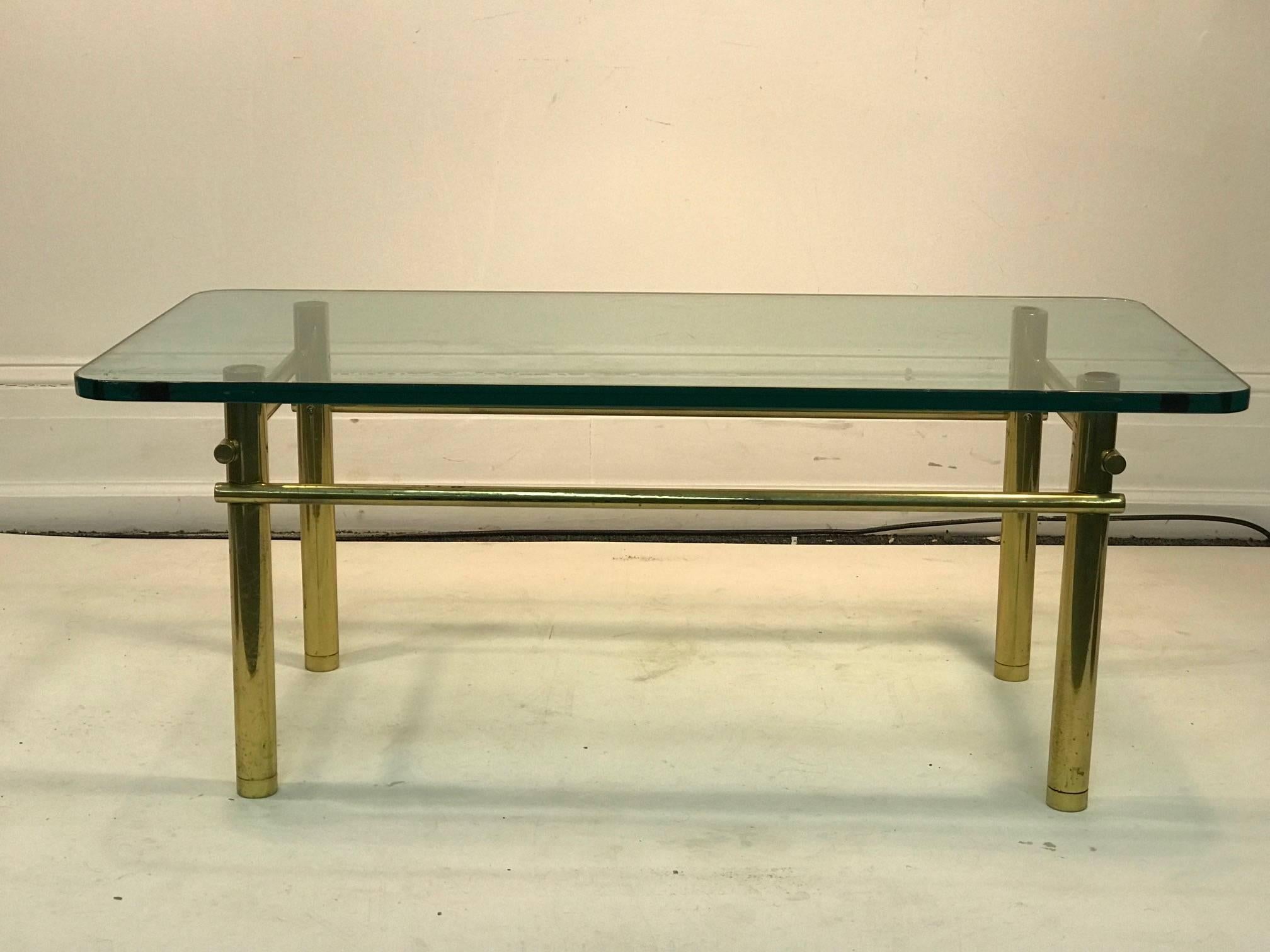 Brass Italian coffee table or accent table 1970s. Measuring 32