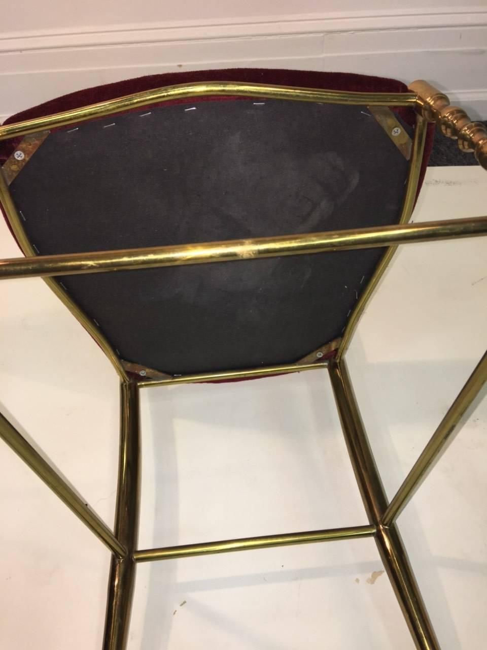 Mid-20th Century Italian Chiavari Chair Brass High Style