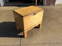 Modernist Cellaret in Burled Maple, Milo Baughman Style