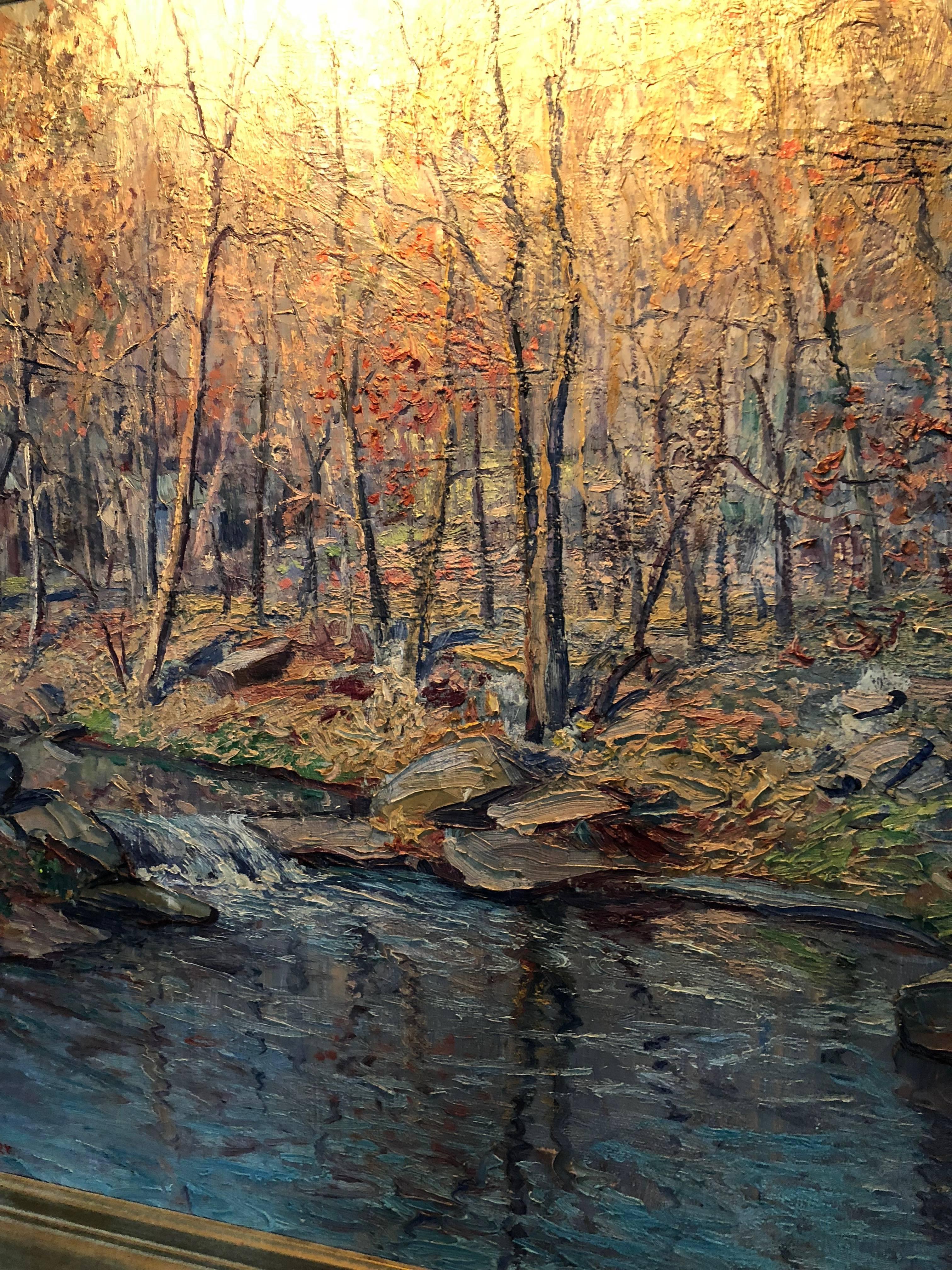 Painted Pennsylvania Post Impressionist Landscape by John Berninger For Sale