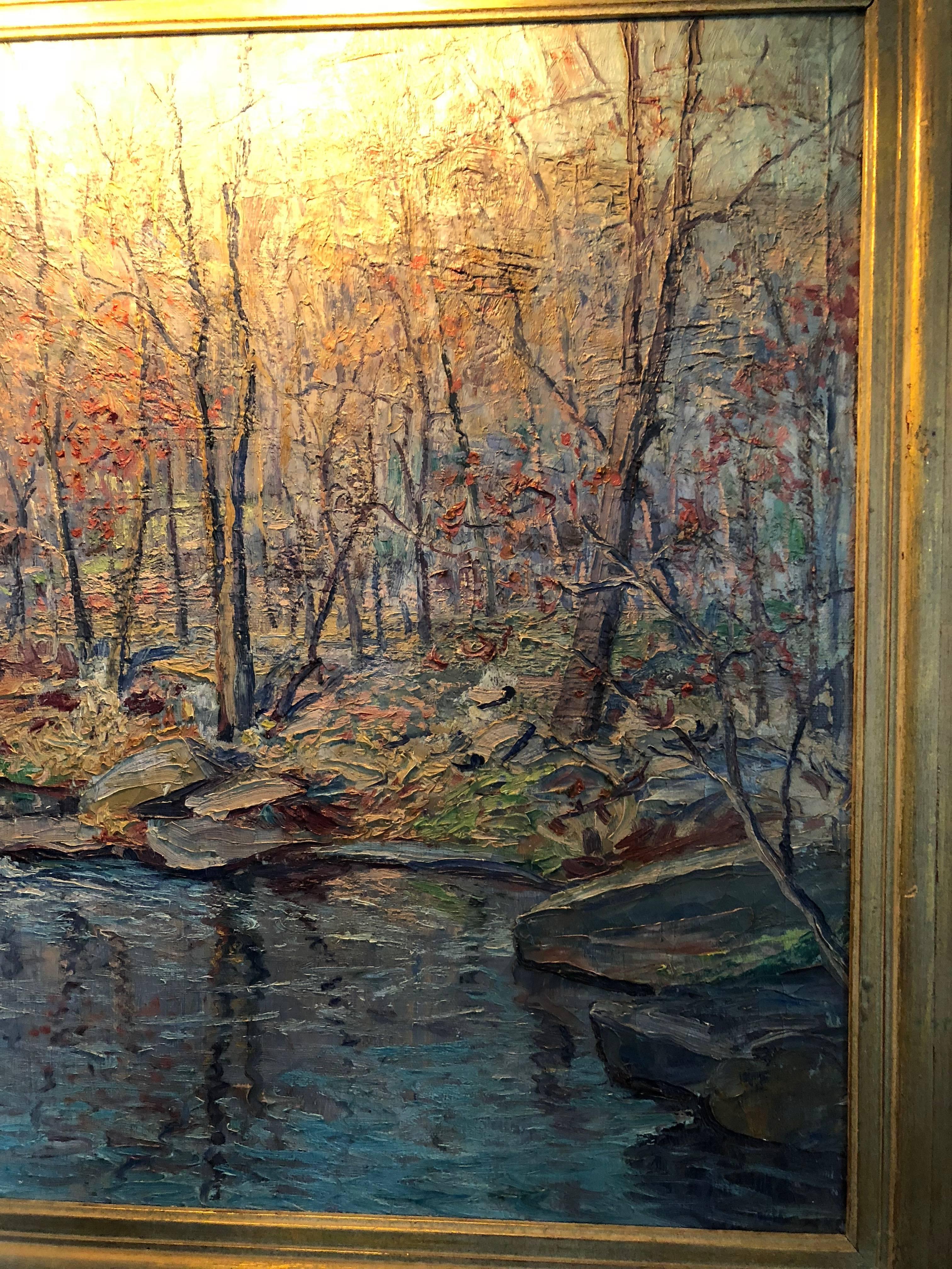Pennsylvania Post Impressionist Landscape by John Berninger In Excellent Condition For Sale In Allentown, PA